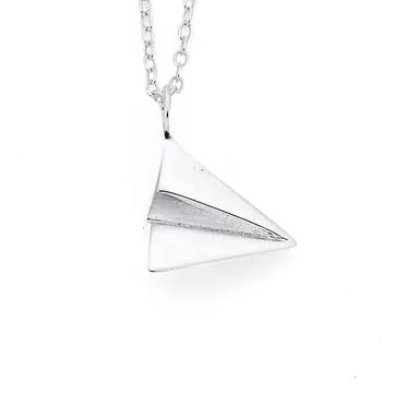 Sterling Silver Mini Paper Plane Pendant