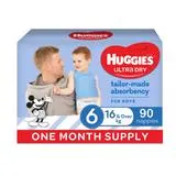 Huggies Ultra Dry Size 6 Boy - 90 Nappies