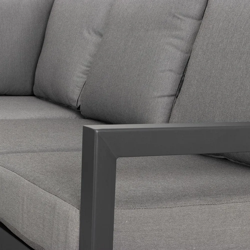 Delfi Outdoor Corner Suite With Coffee Table Set, Gunmetal