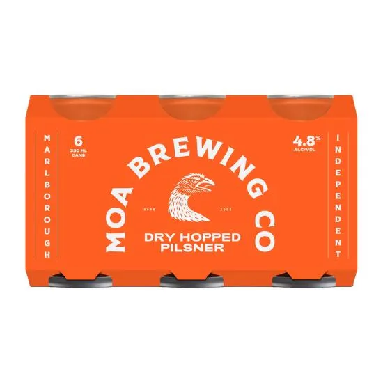 Moa Brewing Co Dry Hopped Pilsner Cans 6x330ml