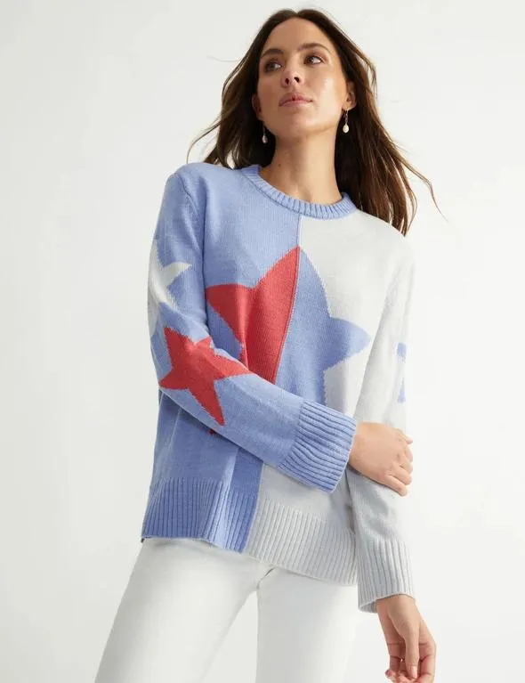 Katies Long Sleeve Fluffy Novelty Design Crew Neck Jumper