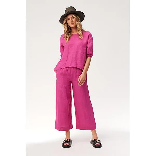 Jaynie Linen Pants Cerise