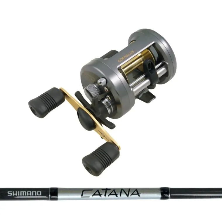 Shimano Corvalus 4000 & Catana 7' 4-8kg 2 Piece Baitcast Overhead Combo