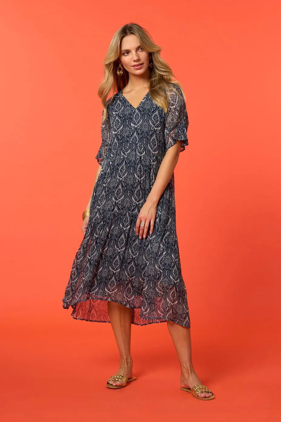 Tarsh Dress | Indigo Multi