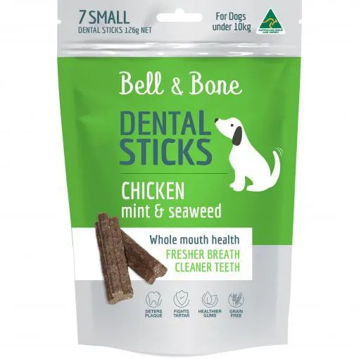 Bell & Bone Chicken, Mint and Seaweed Dental Sticks Dog Treats