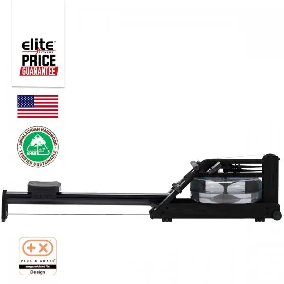 A1S4 WALNUT HOME ROWING MACHINE - BLACK