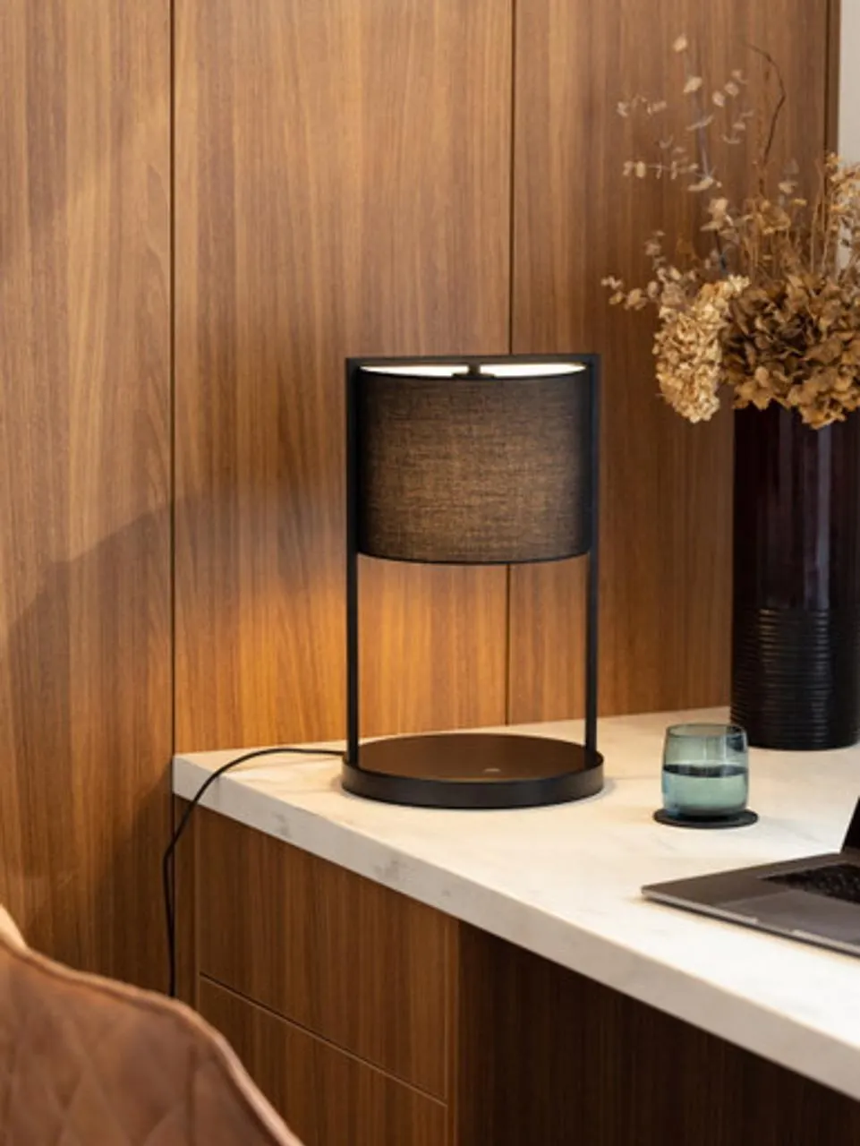 Smith Touch Table Lamp with USB Port Black