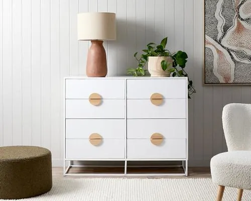 Eclipse Eight Drawer - White- CLEARANCE