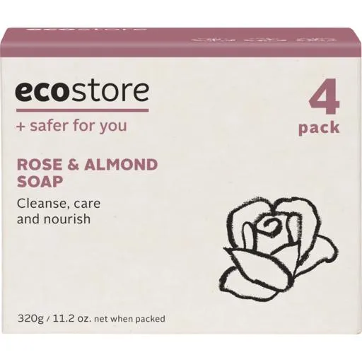 Ecostore Soap Rose Almond 4 Pack