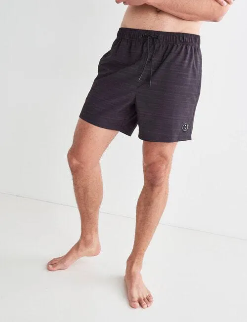 Gasoline Solid Swim Short, Black