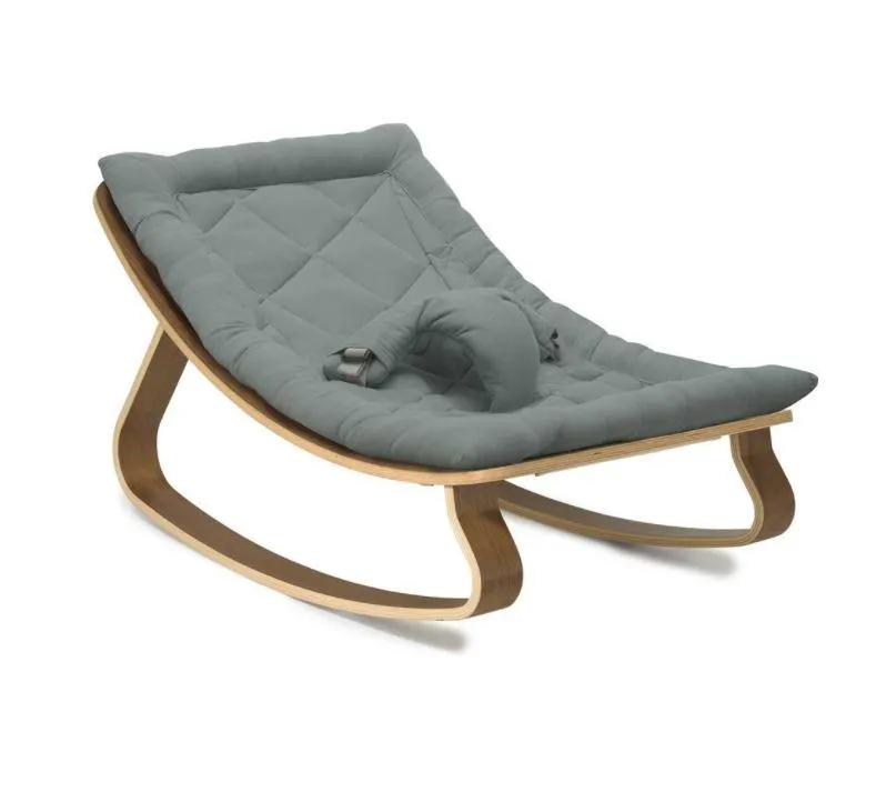 Charlie Crane Baby Rocker Levo - Walnut with Orage Cushion