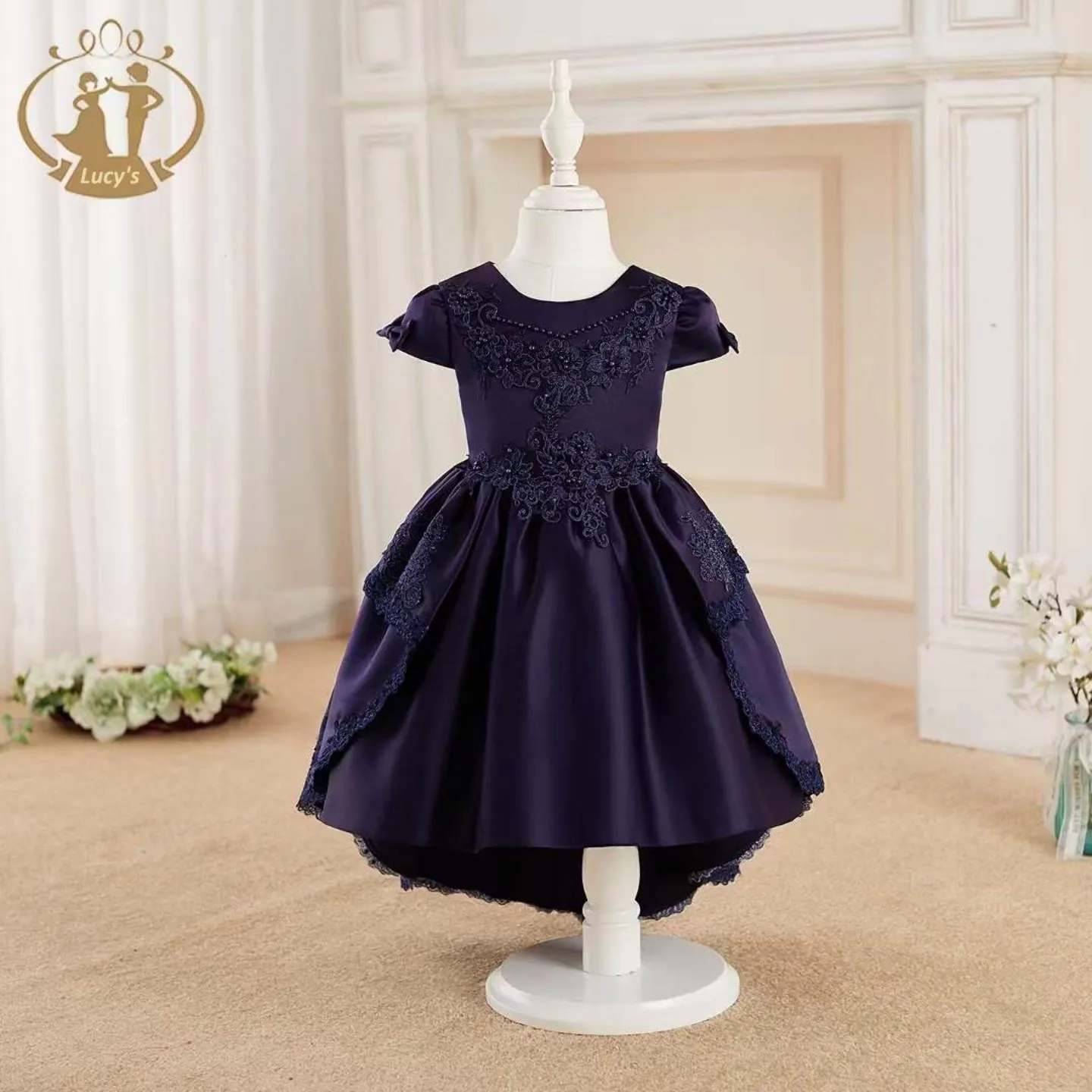 Arlene Baby Girl Navy Premium Flower Girl Dress - Nimble | Lucy's
