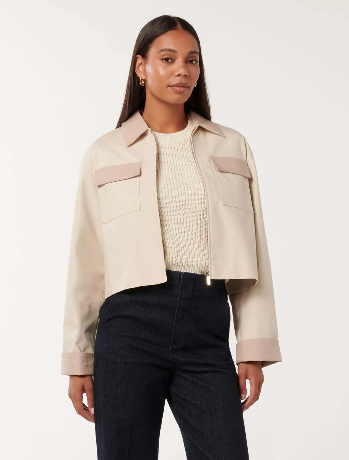 Tia Contrast Top Collar Jacket