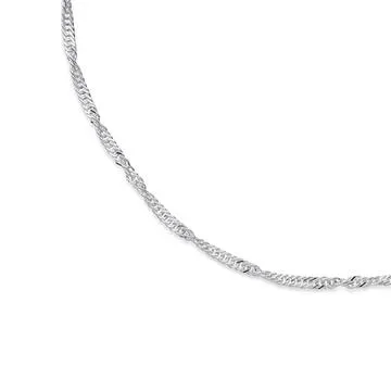 Sterling Silver 50cm Singapore Twist Chain