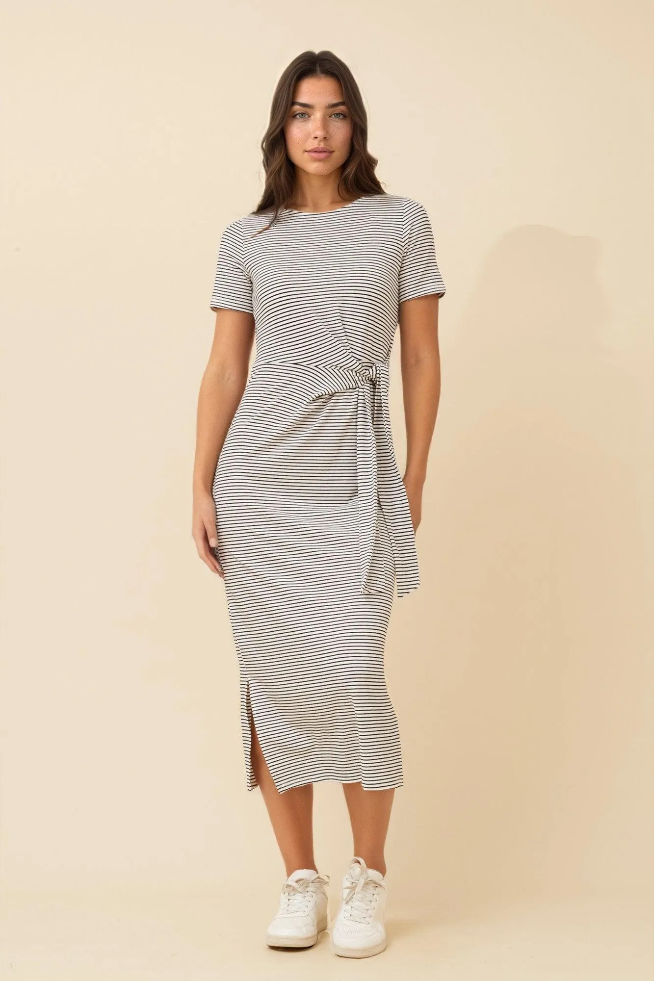 JOEY STRIPED MIDI DRESS