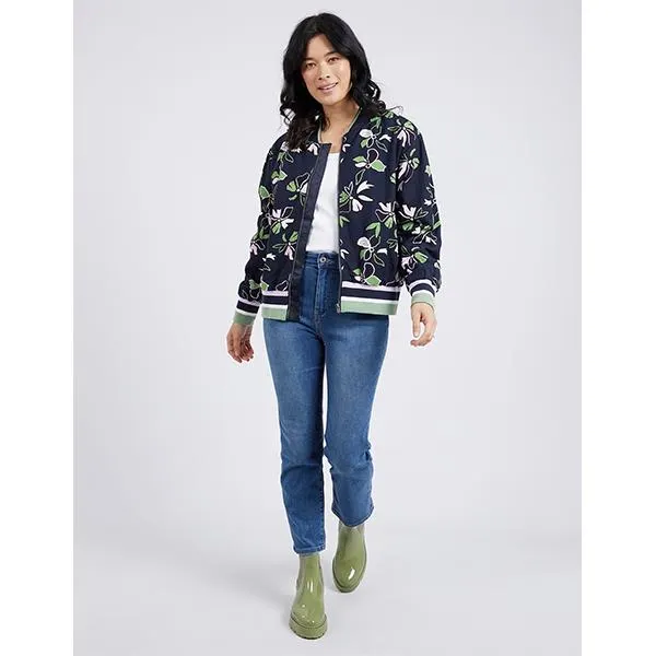 Idyll Floral Bomber Jacket Navy