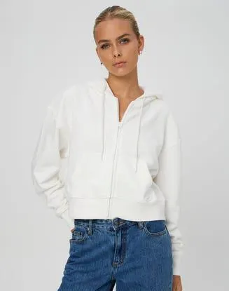 Cropped Zip Through Hoodie