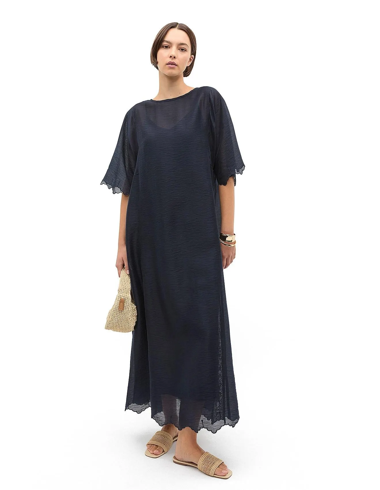 LYOCELL BLEND KAFTAN MAXI DRESS
