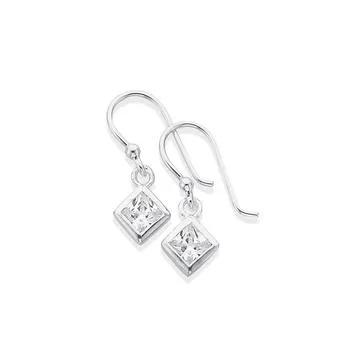Sterling Silver Cubic Zirconia Drop Earrings
