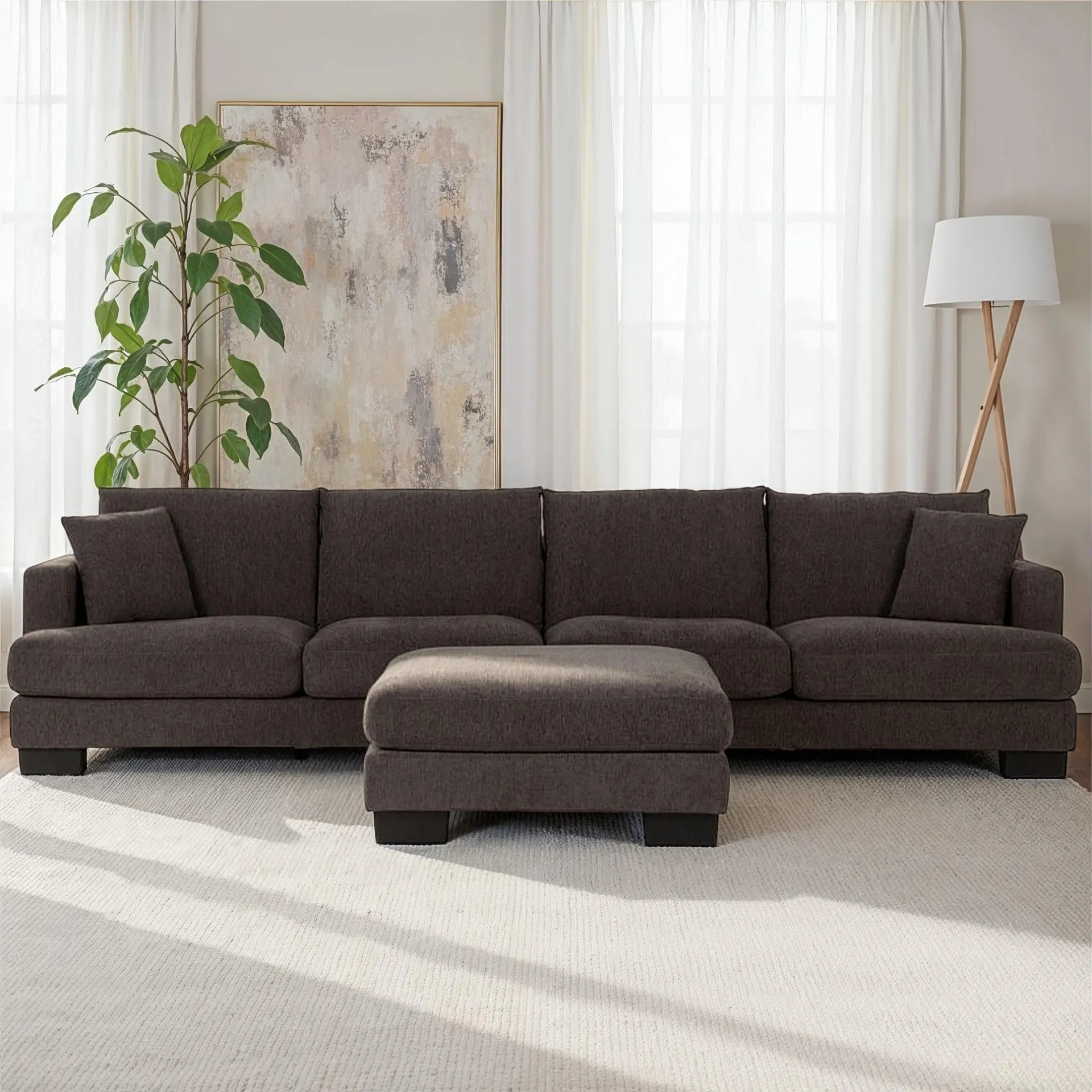 Grayson Modular 5 Seater Sofa, Charcoal
