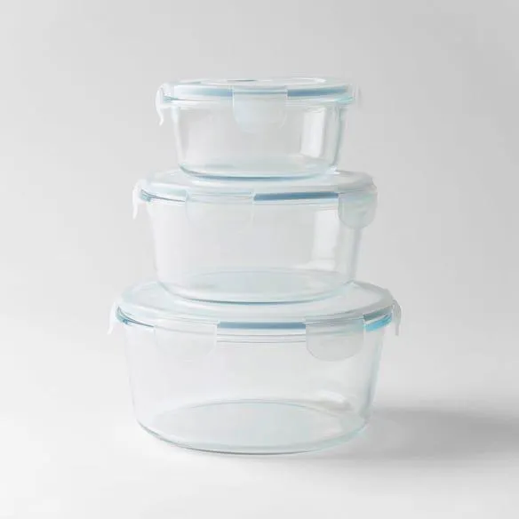 Clip Lock Storage Container Round Set Of 3