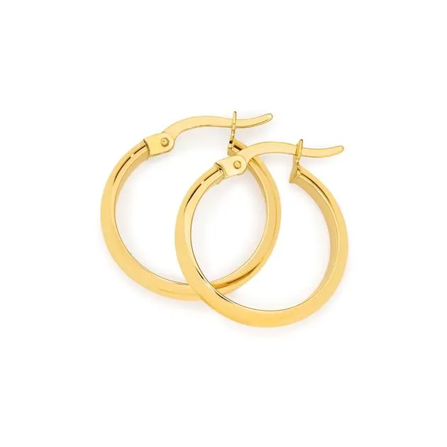 9ct Gold Small Half Round Polished Hoop Earrings