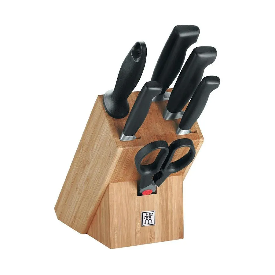 Zwilling Four Star 7 Piece Knife Block Set Black