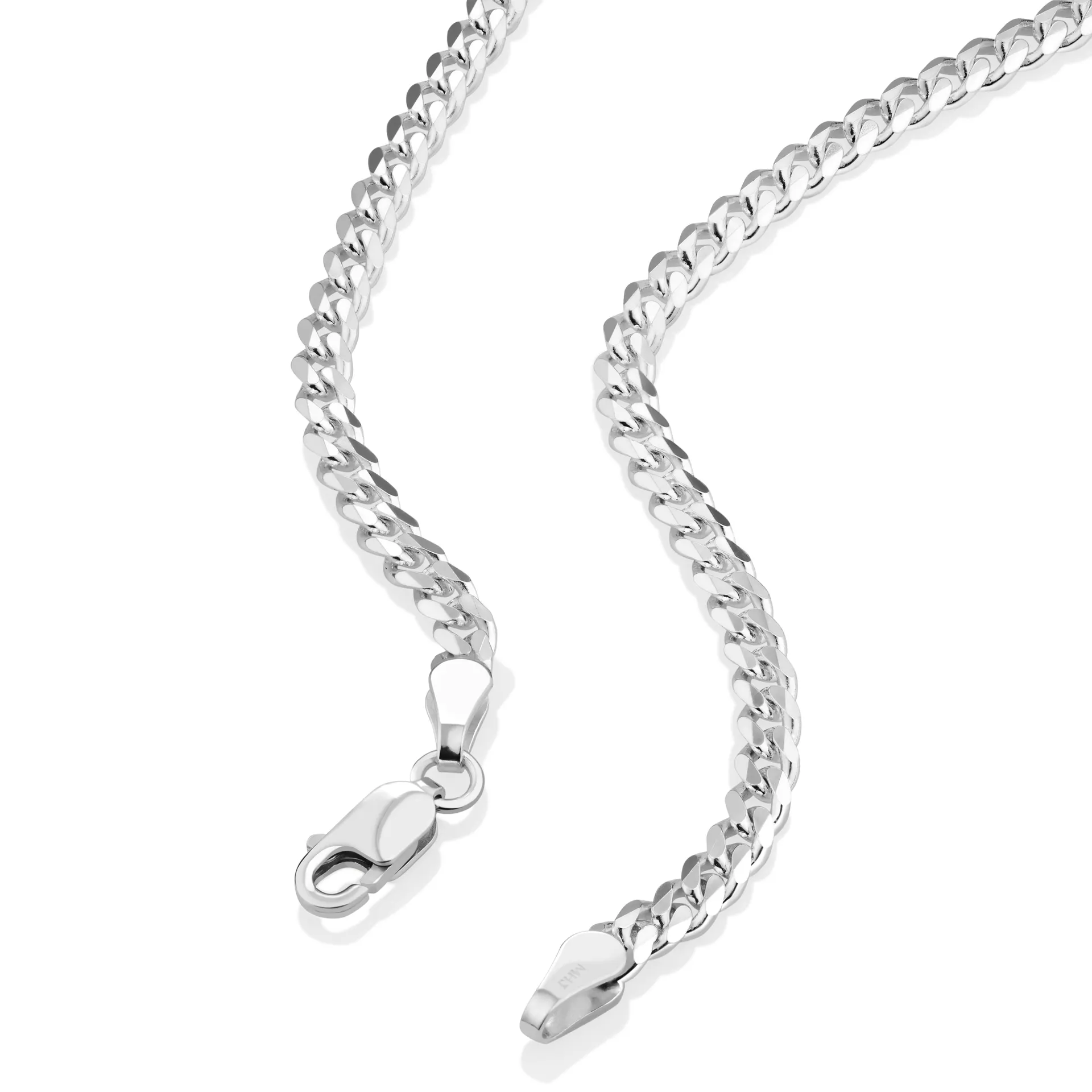 55cm (22") 3mm-3.5mm Width Curb Chain in Sterling Silver