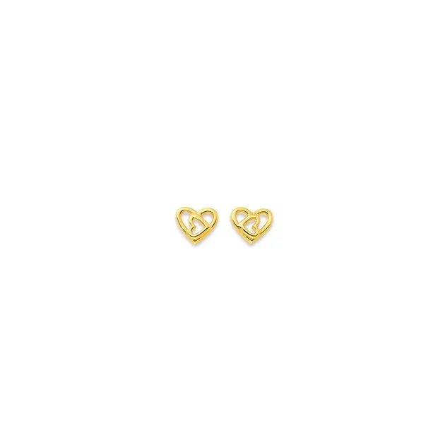 9ct Mini Heart Studs