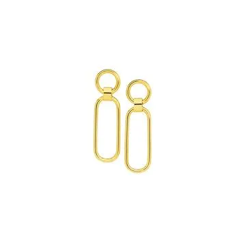 9ct Gold Open Circle with Oval Drop Stud Earrings
