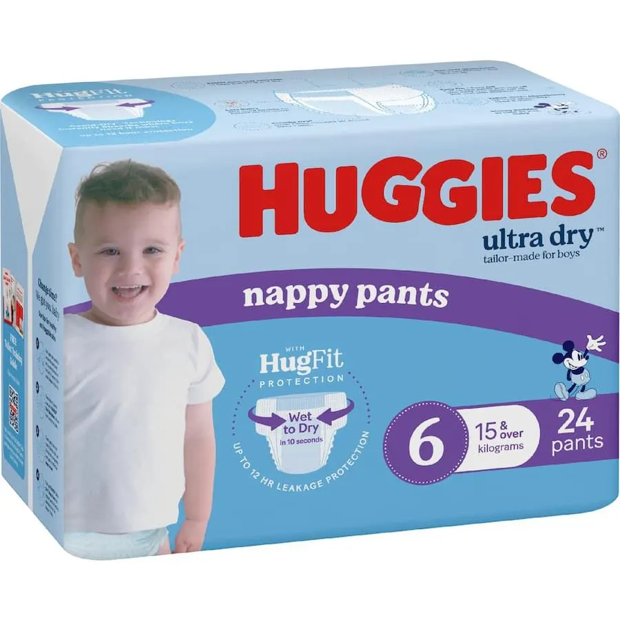 Huggies Ultra Dry Nappy Pants Junior Boy - Size 6