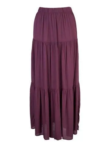 Women's Textured Boho Skirt in Mauve Wine