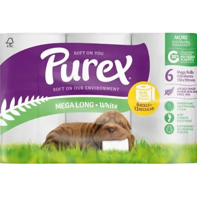 Purex Mega Long White 2 Ply Toilet Rolls
