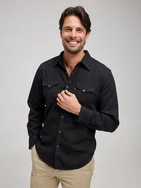 Levi's Barstow Western Shirt In Marble Black