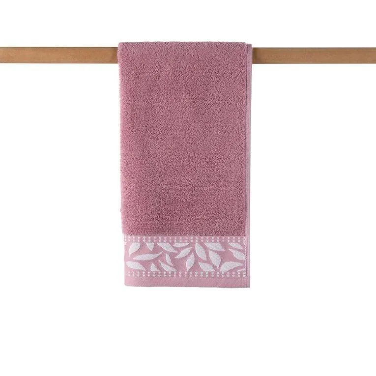 Living & Co Plush Border Hand Towel Lilac 40cm x 65cm