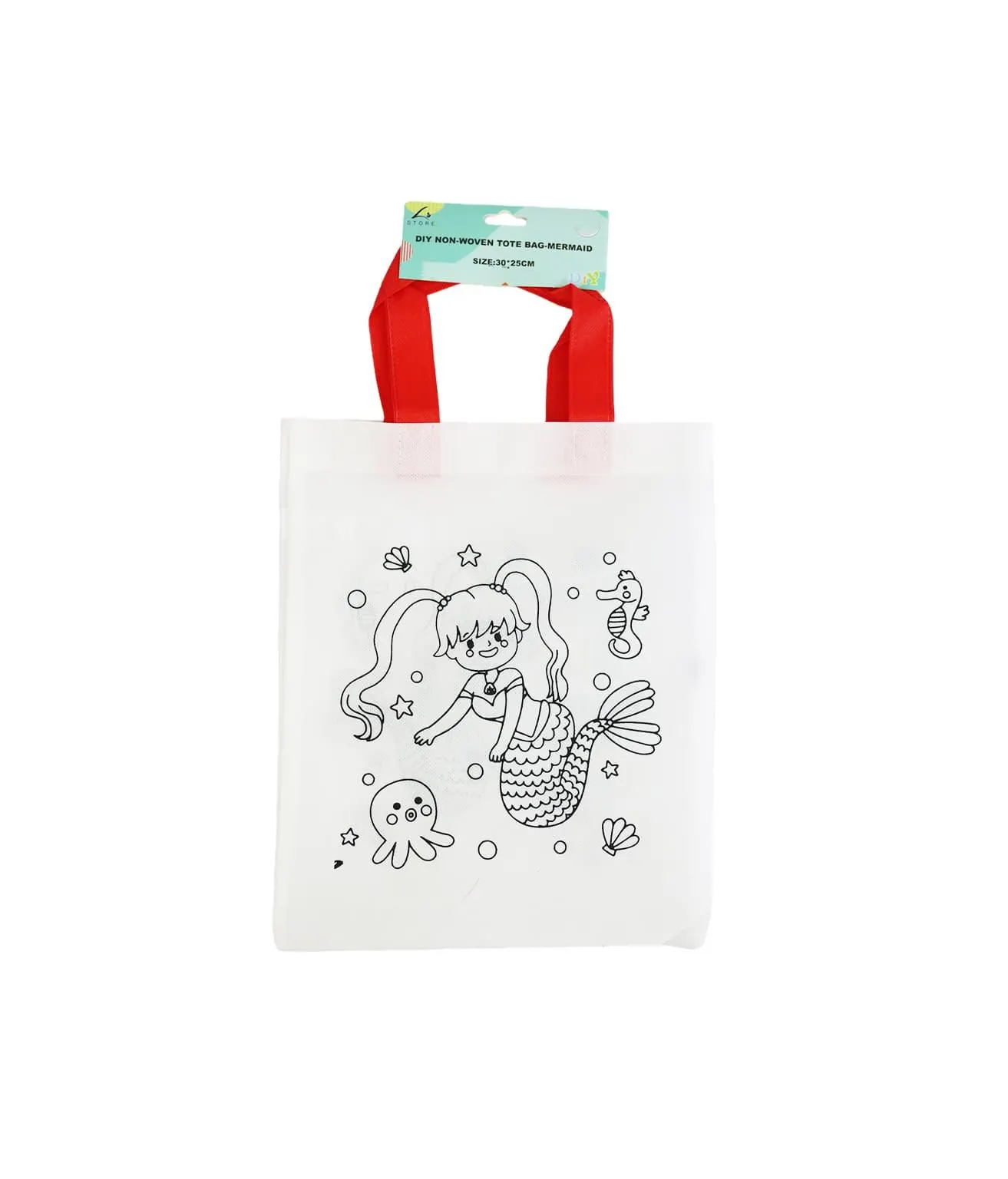 Mermaid DIY Non-Woven Tote Bag 30x25cm