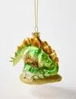 Christmas Shop Glass Ornament, Dinosaur Family