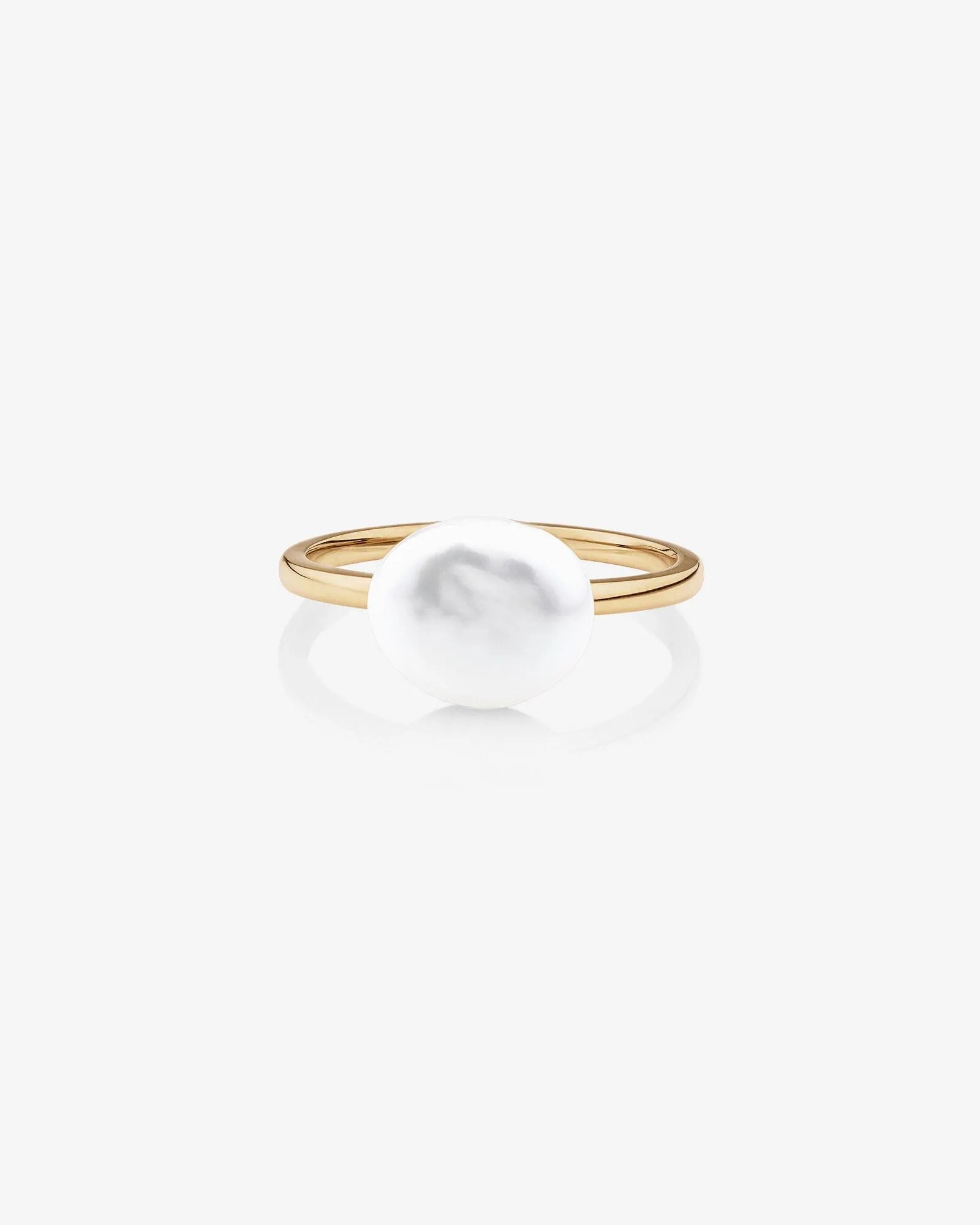 Ring with 9-10mm Cultured Freshwater Baroque Pearls in 10kt Yellow Gold