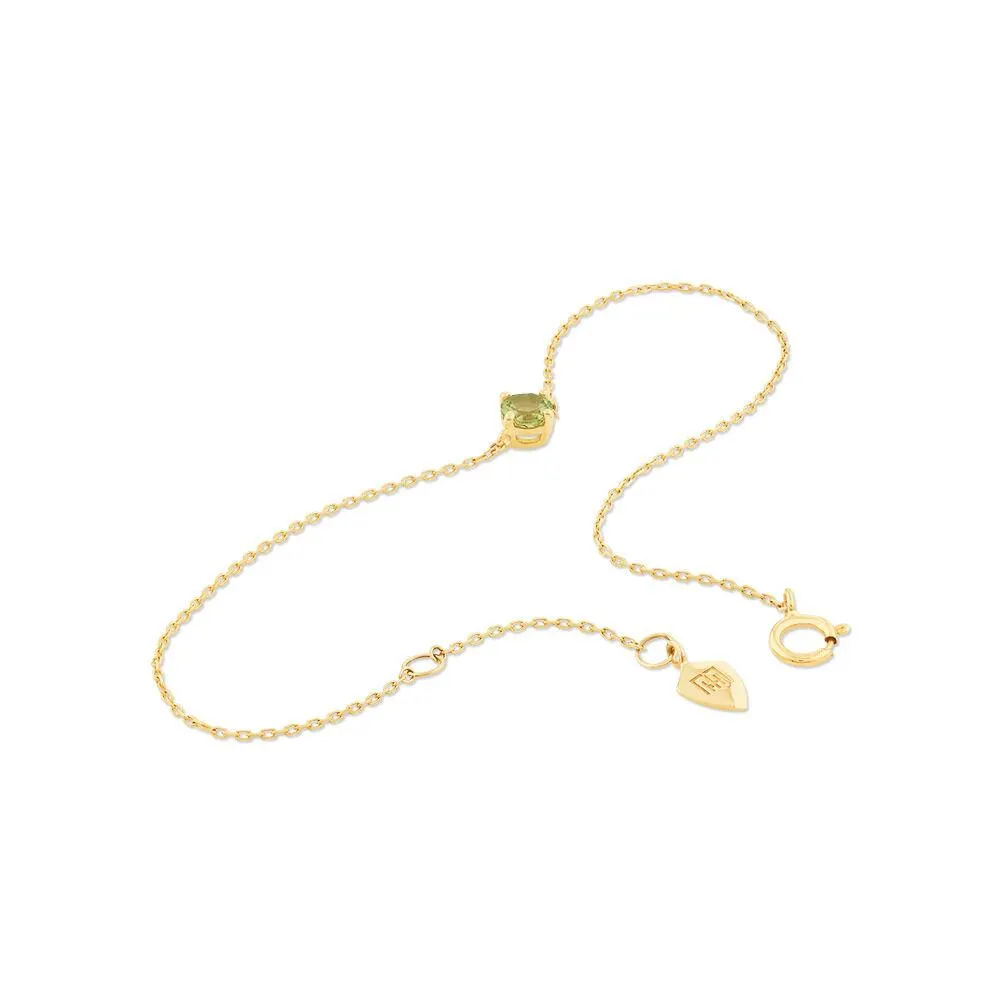Bracelet with Peridot in 10kt Yellow Gold