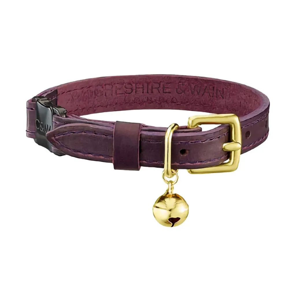 Heritage Leather Cat Collar - Bernie Purple
