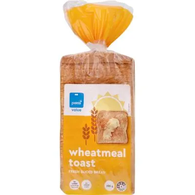 Pams Value Wheatmeal Toast Fresh Sliced Bread