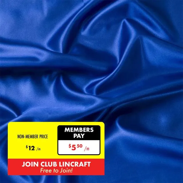 Party Satin Fabric, Royal- Width 150cm