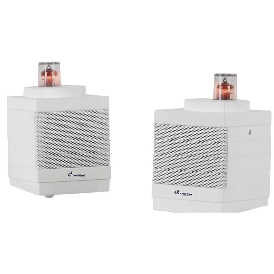 Lanchiya Hybrid Vacuum-tube Speaker System : High performance & portable one speaker (White)
