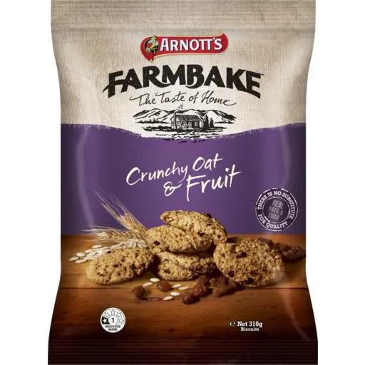 Arnott's Farmbake Cookies Crunchy Oat & Fruit