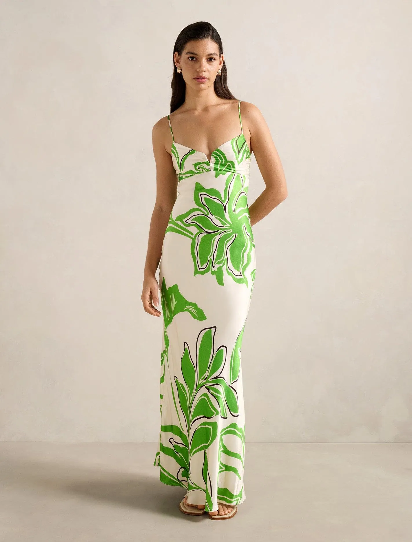 Sloane Printed Satin Maxi Dress
