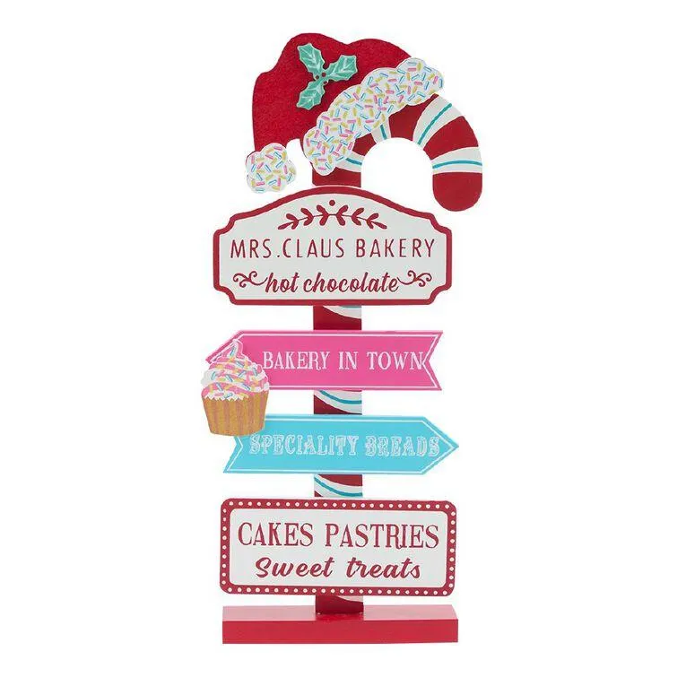 Wonderland Novelty Mrs. Claus Bakery Sign Decoration 30cm