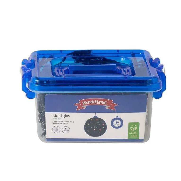 Wonderland Plug-in Icicle Christmas Lights Multi-Coloured 3.9m