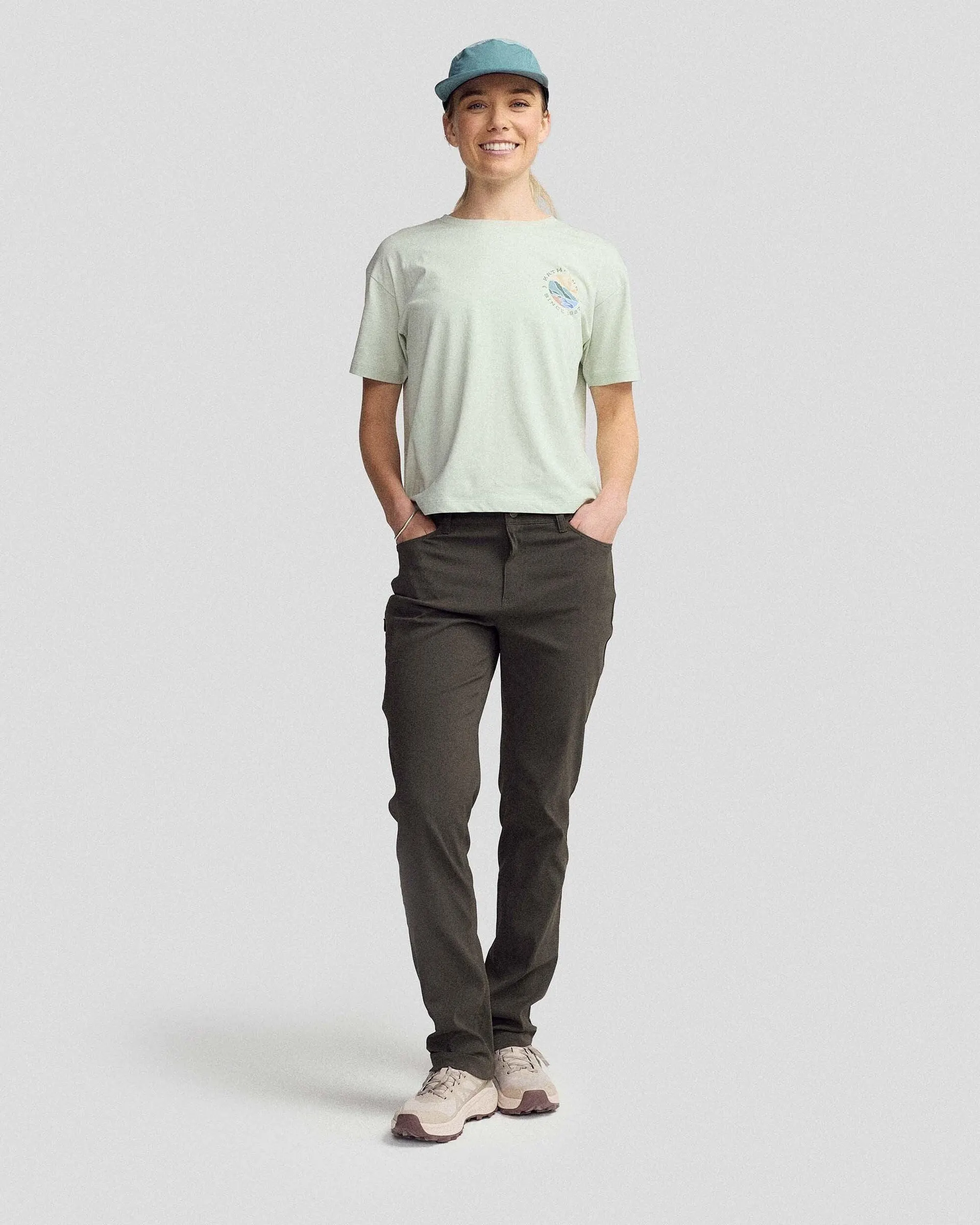 Women's Sunburst Logo Organic Cotton S/S Tee - Light Sage