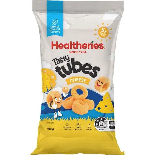HEALTHERIES TASTY TUBES CHEESE SNACK 5PK