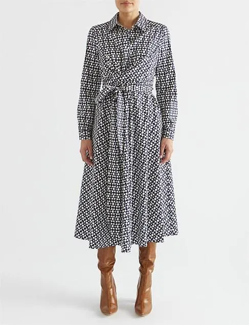 TIE FRONT FULL SKIRT DRESS